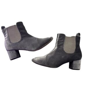 Cape Robbin Blue Faux Velvet Ankle Booties Block Heel Retrocore Vintagecore 10